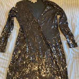 Charcoal Gray Sequined Dress